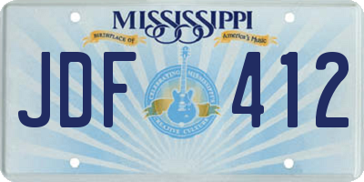 MS license plate JDF412