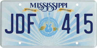 MS license plate JDF415