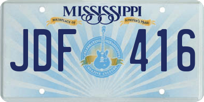 MS license plate JDF416
