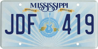 MS license plate JDF419