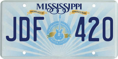 MS license plate JDF420