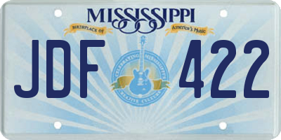MS license plate JDF422