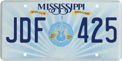 MS license plate JDF425
