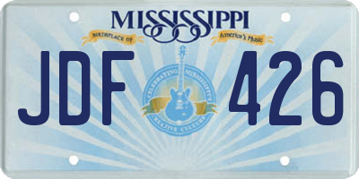 MS license plate JDF426