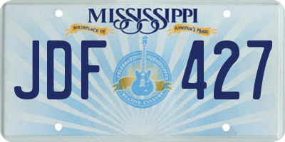 MS license plate JDF427