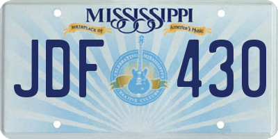 MS license plate JDF430