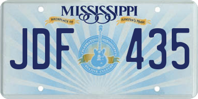 MS license plate JDF435