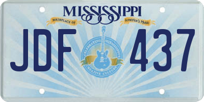 MS license plate JDF437