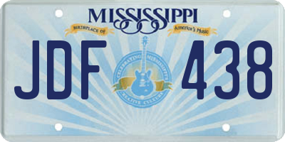 MS license plate JDF438