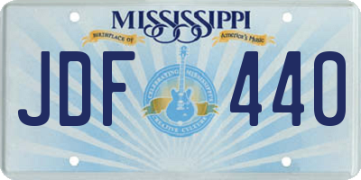 MS license plate JDF440