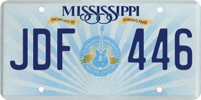 MS license plate JDF446
