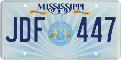 MS license plate JDF447