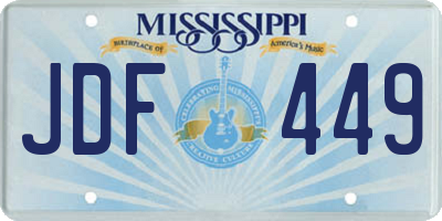 MS license plate JDF449