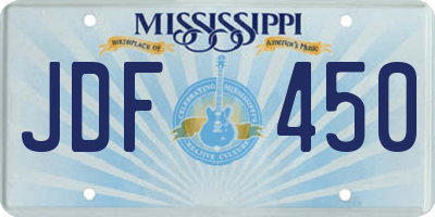 MS license plate JDF450