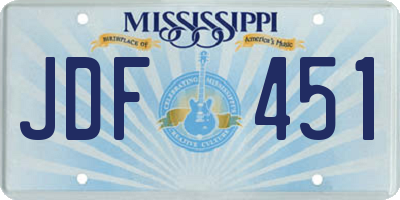 MS license plate JDF451