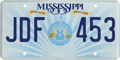 MS license plate JDF453