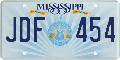 MS license plate JDF454