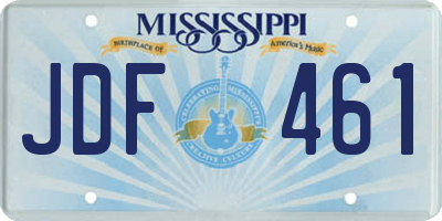 MS license plate JDF461