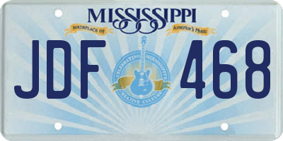MS license plate JDF468