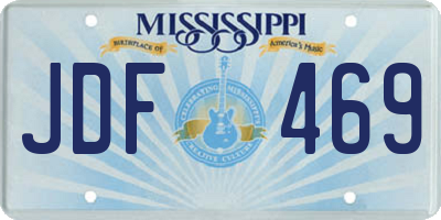 MS license plate JDF469