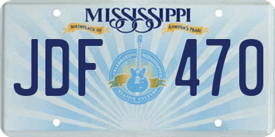 MS license plate JDF470