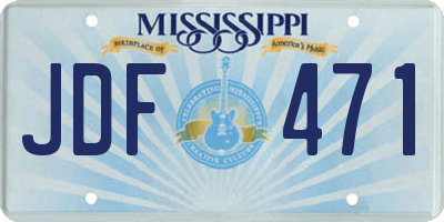 MS license plate JDF471