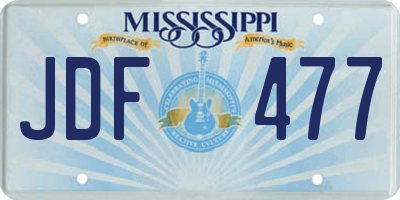 MS license plate JDF477