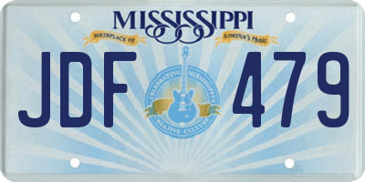 MS license plate JDF479