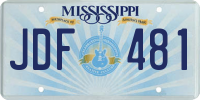 MS license plate JDF481