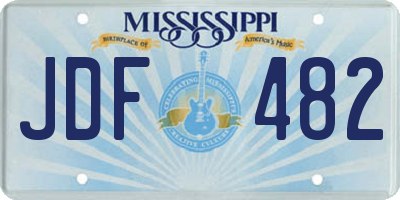 MS license plate JDF482
