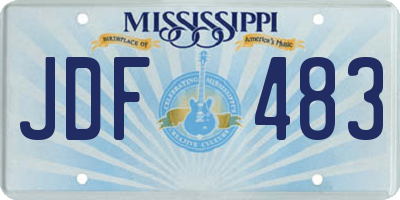MS license plate JDF483