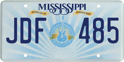 MS license plate JDF485