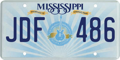 MS license plate JDF486
