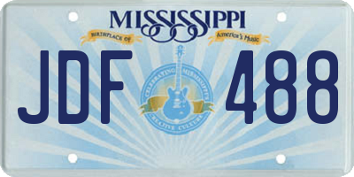 MS license plate JDF488