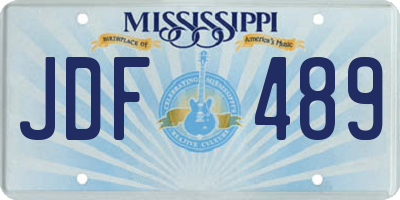 MS license plate JDF489