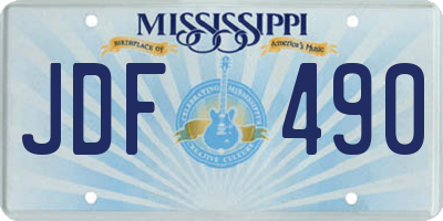 MS license plate JDF490