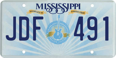 MS license plate JDF491