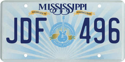 MS license plate JDF496