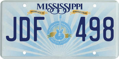 MS license plate JDF498