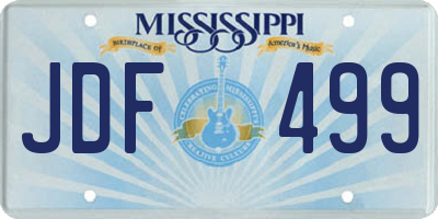 MS license plate JDF499