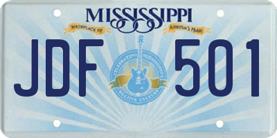MS license plate JDF501