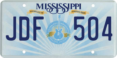 MS license plate JDF504