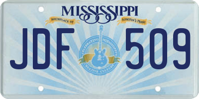 MS license plate JDF509