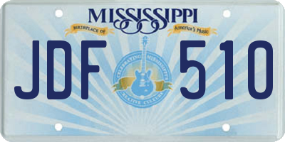 MS license plate JDF510