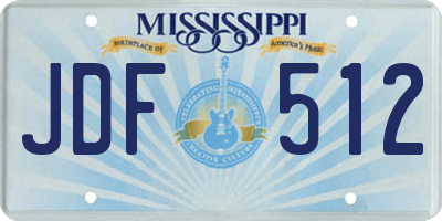 MS license plate JDF512