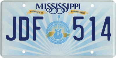 MS license plate JDF514