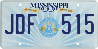 MS license plate JDF515