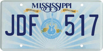 MS license plate JDF517