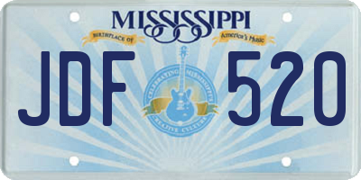 MS license plate JDF520