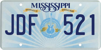 MS license plate JDF521